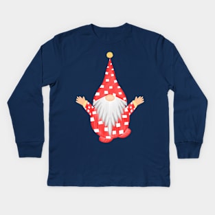 Cute little gnome dancing. Kids Long Sleeve T-Shirt